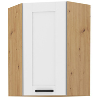 Szafka kuchenna górna LUNA 60x60 GN-90 (45°) 1F BIAŁY MAT/DĄB ARTISAN