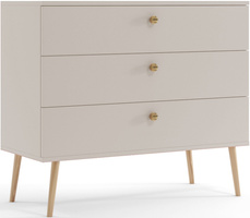 Komoda BOHO drewniane nogi, trzy szuflady KASZMIR