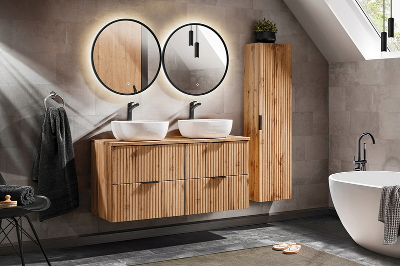 Lustro łazienkowe LED w ramie 80cm, Meble łazienkowe LUNA