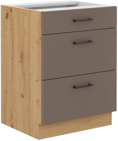 Meble Kuchenne BOLONIA 260 cm, TRUFFLE GREY, DĄB ARTISAN