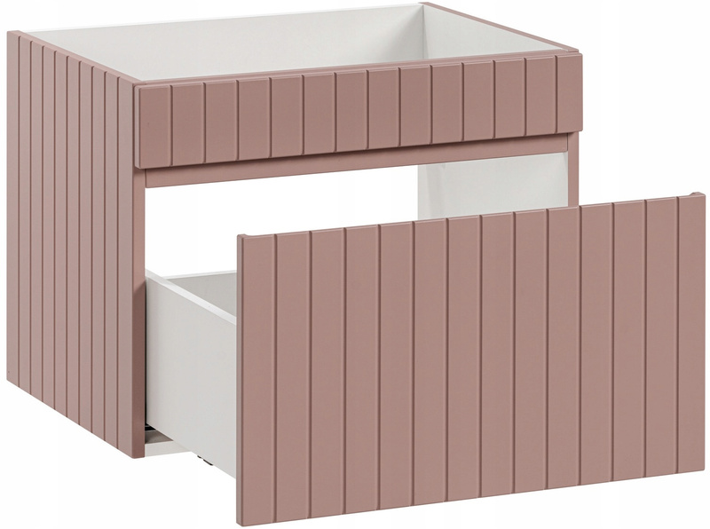 Zestaw meblowy 80cm z blatem i umywalką, Meble łazienkowe ICONIC Róż
