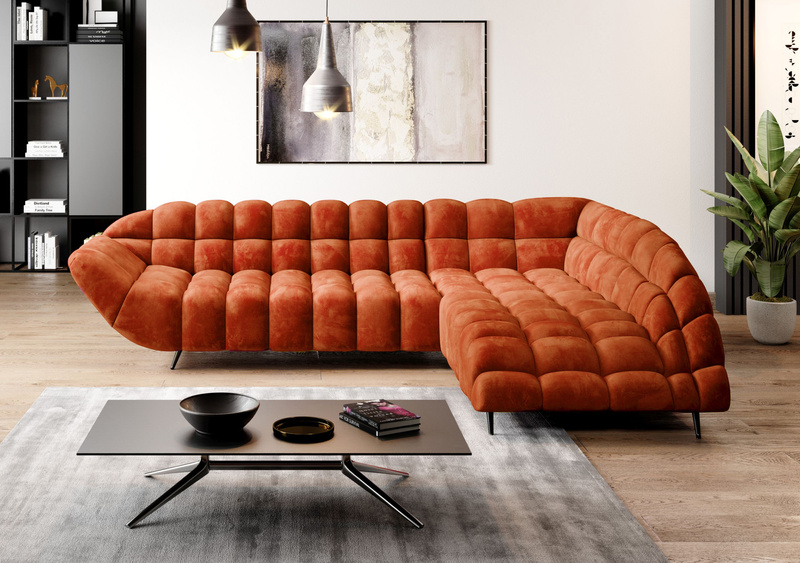 Narożnik GAPPA 278 cm, Elektryczny wysuw siedziska, Rogówka