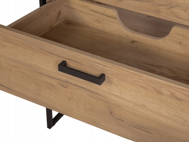 Szafka pod umywalkę 80cm, Meble łazienkowe BROOKLIN Dąb Craft Złoty/Czarny