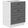 Szafka kuchenna dolna STILO 60 D 3S BB DUSTGREY/BIAŁY MAT