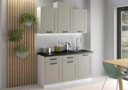 Meble kuchenne zestaw LUNA CLAY GREY / BIAŁY kuchnia szafki 150cm