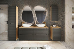 Meble łazienkowe OCEAN BLACK 120, Umywalka nablatowa, Dąb/Czarny, 2 KOLORY