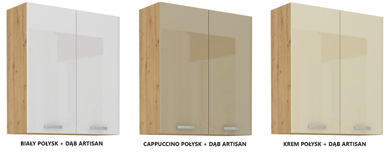 Szafka kuchenna górna ARTISAN 80 G-90 2F CAPPUCCINO POŁYSK / DĄB ARTISAN