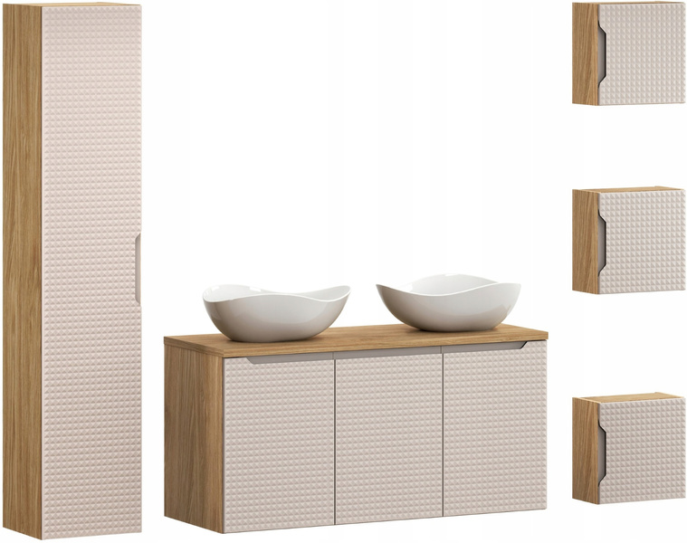 Meble łazienkowe LUXOR BEIGE 120, Umywalki nablatowe, Beż, 2 KOLORY