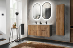 Meble łazienkowe XILO 60, Umywalka, Lustro LED, Syfon, Dąb Wotan/Szary