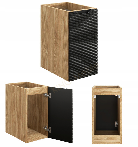 Meble łazienkowe OCEAN BLACK 120, Umywalki nablatowe, Dąb/Czarny, 2 KOLORY