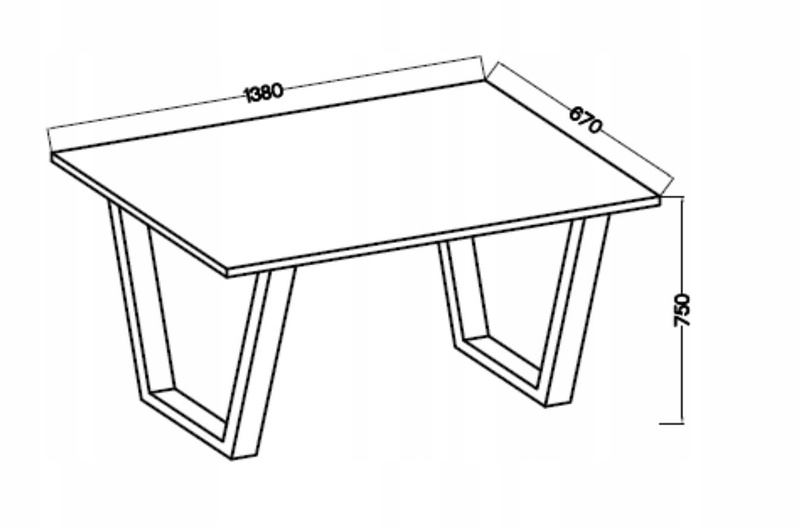 Stół loftowy do jadalni CEZAR 138X67 DĄB ARTISAN