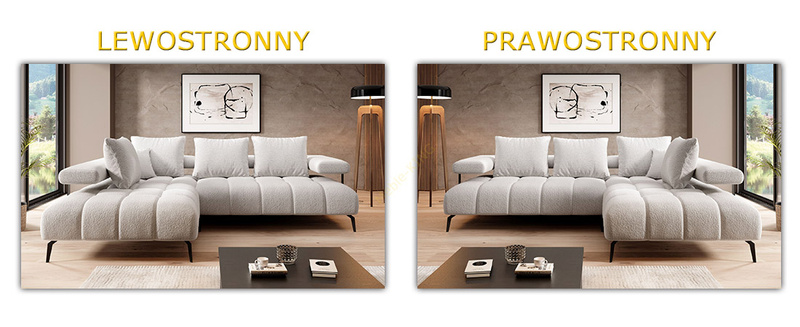 Narożnik MAGNETIC L 258 cm, Elektryczny wysuw siedziska