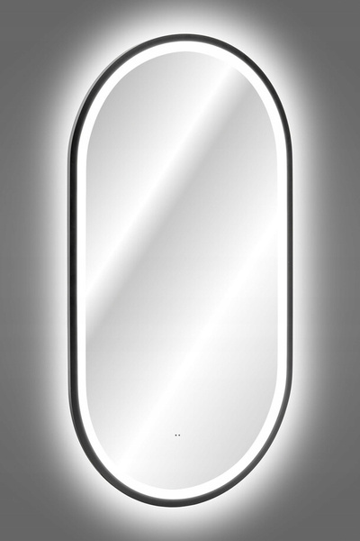 Lustro łazienkowe LED w ramie, Meble łazienkowe APOLLO Czarny