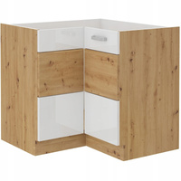 Szafka kuchenna dolna ARTISAN 90x90 DN 2F BB BIAŁY POŁYSK / DĄB ARTISAN