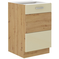 Szafka kuchenna dolna ARTISAN 50 ZL 1F BB KREM POŁYSK / DĄB ARTISAN