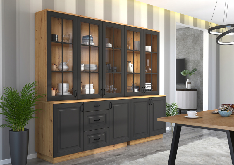 Witryna FLAWIA 60 1D2S Dąb Artisan / Biały