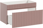 Zestaw meblowy 80cm z blatem i umywalką, Meble łazienkowe ICONIC Róż