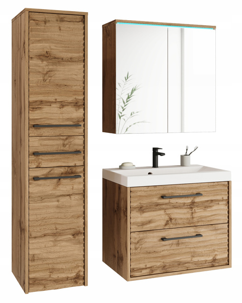 Meble łazienkowe Canada 01 DĄB WOTAN FALA MDF