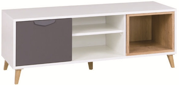 Meble Młodzieżowe JOKER, Zestaw mebli Biały / Grafit / Szary / Dąb Lefkas