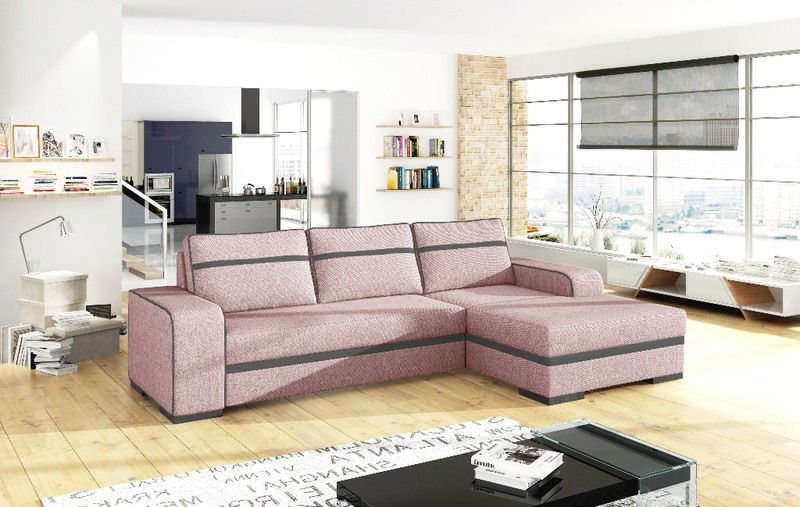 Narożnik a funkcją spania FINN 285 cm, Rozkładany, Pojemnik, Rogówka