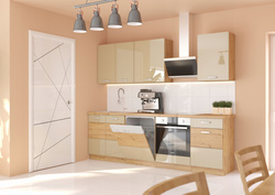 Meble kuchenne zestaw ARTISAN CAPPUCCINO POŁYSK/DĄB ARTISAN szafki kuchnia