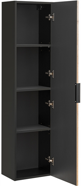 Słupek, szafka wysoka 1 drzwi, Meble łazienkowe XILO Dąb Wotan/Szary Skalny