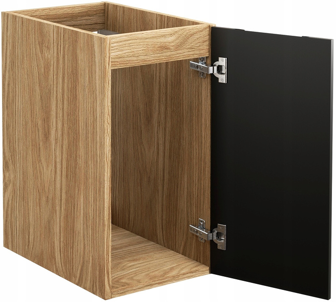 Szafka pod blat 30cm, 1 drzwi, Meble łazienkowe LUXOR Dąb Olejowany/Czarny