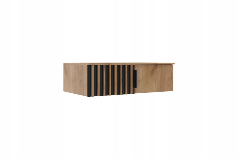 Szafa loftowa SORENTO 100cm lustro, lamele DĄB CRAFT ZŁOTY / CZARNY