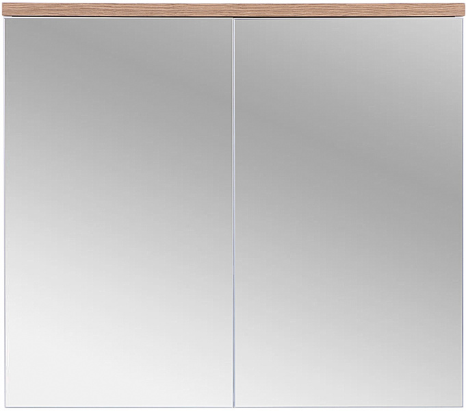 Szafka z lustrem 841 80cm, Meble łazienkowe BALI Dąb Craft / Biały Połysk