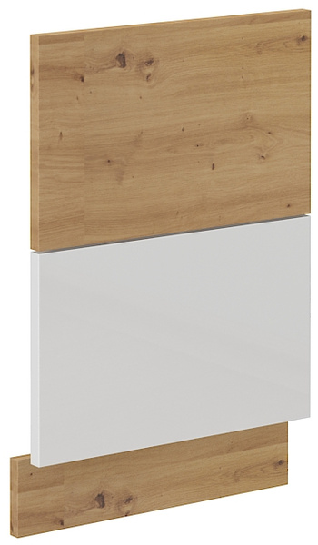 Front do zmywarki 45 cm z panelem sterującym z przodu ZM 570x446 DĄB ARTISAN, BIAŁY POŁYSK, Meble Kuchenne ARTISAN 