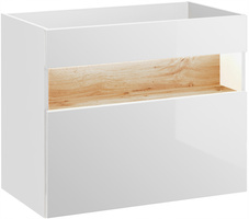 Szafka pod umywalkę 80cm, 1 szuflada, Meble BAHAMA BIAŁY / DĄB WOTAN