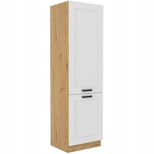 Szafka kuchenna słupek LUNA 60 DK-210 2F BIAŁY MAT/DĄB ARTISAN