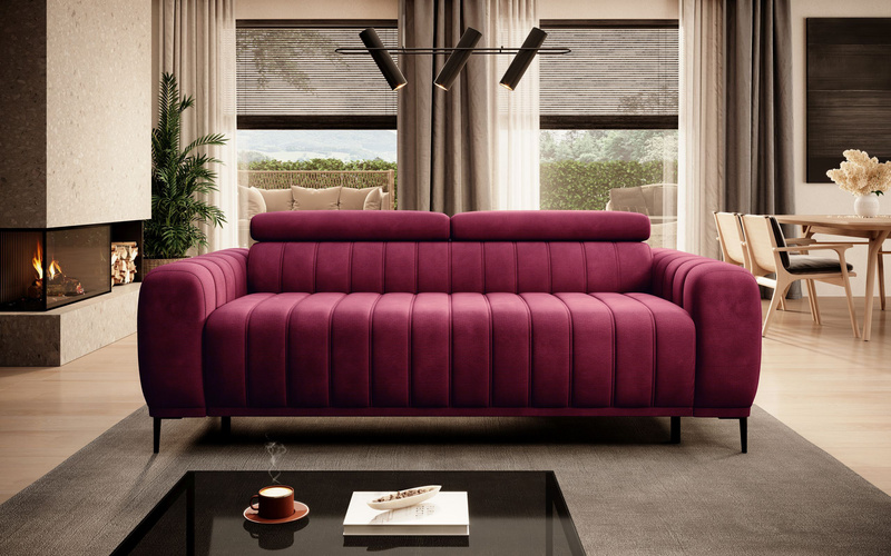 Sofa z funkcją spania GANDI C 227 cm, System włoski, Zagłówki