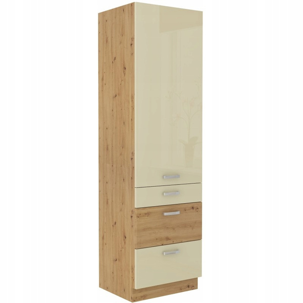 Szafka kuchenna ARTISAN 60 DKS-210 3S 1F KREM POŁYSK / DĄB ARTISAN