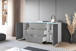 Komoda VERA 150 Biały / Szary Połysk