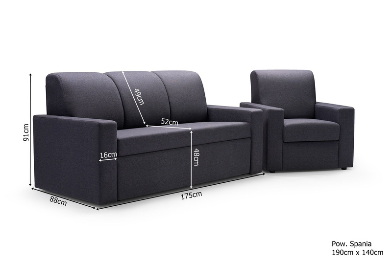 Kanapa Rozkładana, Sofa Rozkładana EWELINA 175 cm