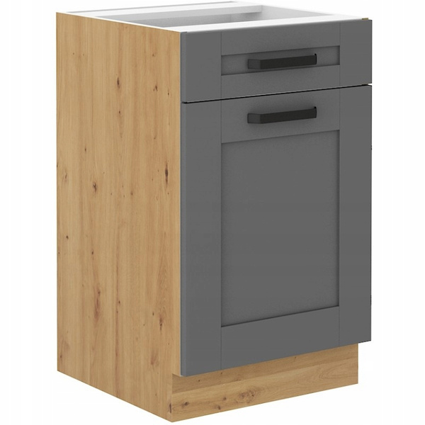 Szafka kuchenna dolna LUNA 50 D 1F 1S BB DUST GREY / DĄB ARTISAN