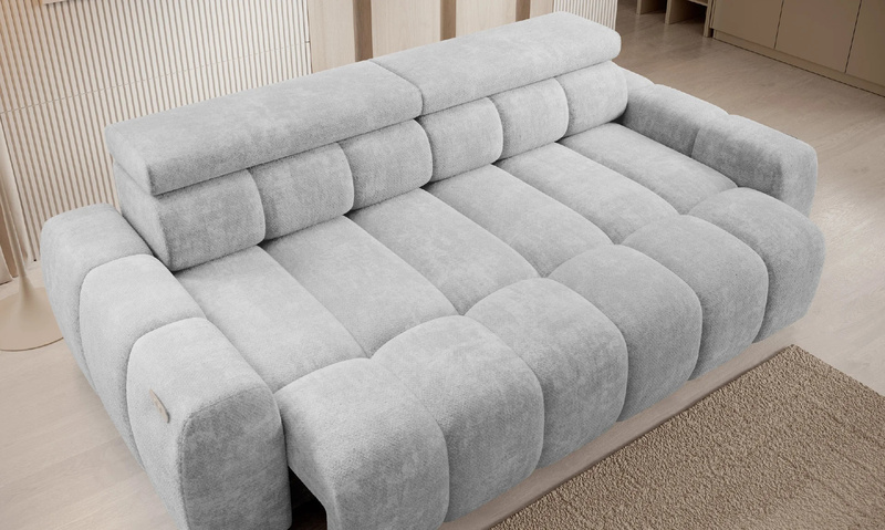 Sofa BULL Bigsofa 248 cm, Elektryczny wysuw siedziska, Zagłówki