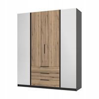 Szafa KAJA 2 LUSTRA 2F 3S Dąb Evoke / Czarny drzwi szuflady