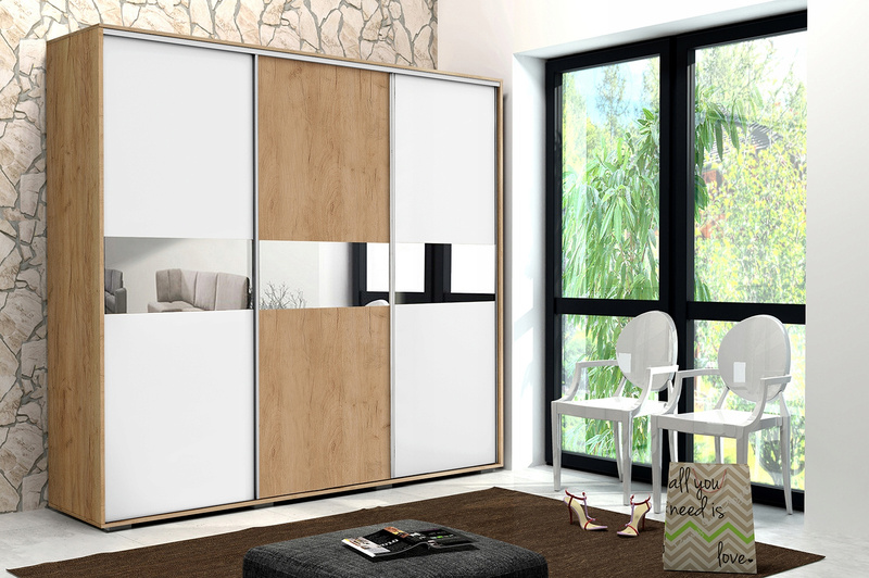 Szafa przesuwna A27 250 / 245 / 62 lustra, różne kolory i rozmiary