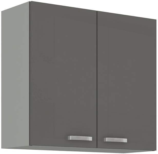 Szafka kuchenna górna GREY 80 G-72 2F SZARY POŁYSK / SZARY PLATYNOWY