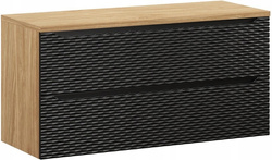 Zestaw meblowy 120cm z blatem, Meble łazienkowe OCEAN Czarny/Dąb Olejowany