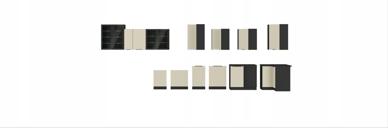 Front do zmywarki ARONA ZM 713 x 596 CASHMERE / CZARNY MAT