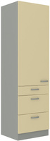 Szafka kuchenna KARMEN 60 DKS-210 3S 1F KREM POŁYSK / SZARY PLATYNOWY