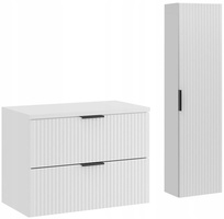 Meble łazienkowe ADEL, Zestaw meblowy szafka z blatem, słupek BIAŁY