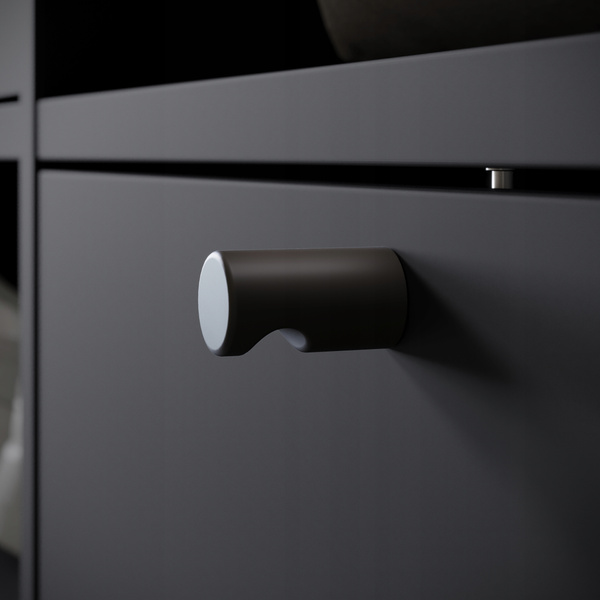 Garderoba DINO, lustro, wieszak CZARNY GRAFIT