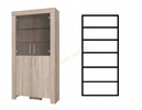 Witryna CEZAR 3, Witryna 100cm, Meble do Salonu CEZAR, LED, Dąb Sonoma