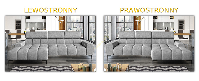 Narożnik PLAZA S 270 cm, Elektryczna regulacja siedziska, Zagłówki