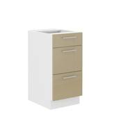 Szafka kuchenna dolna LARA 40 D 3S BB QUADRO BIAŁY/CAPPUCCINO POŁYSK