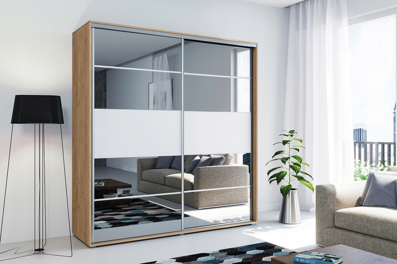 Szafa przesuwna A6 150 / 215 / 62 lustro, różne kolory i rozmiary